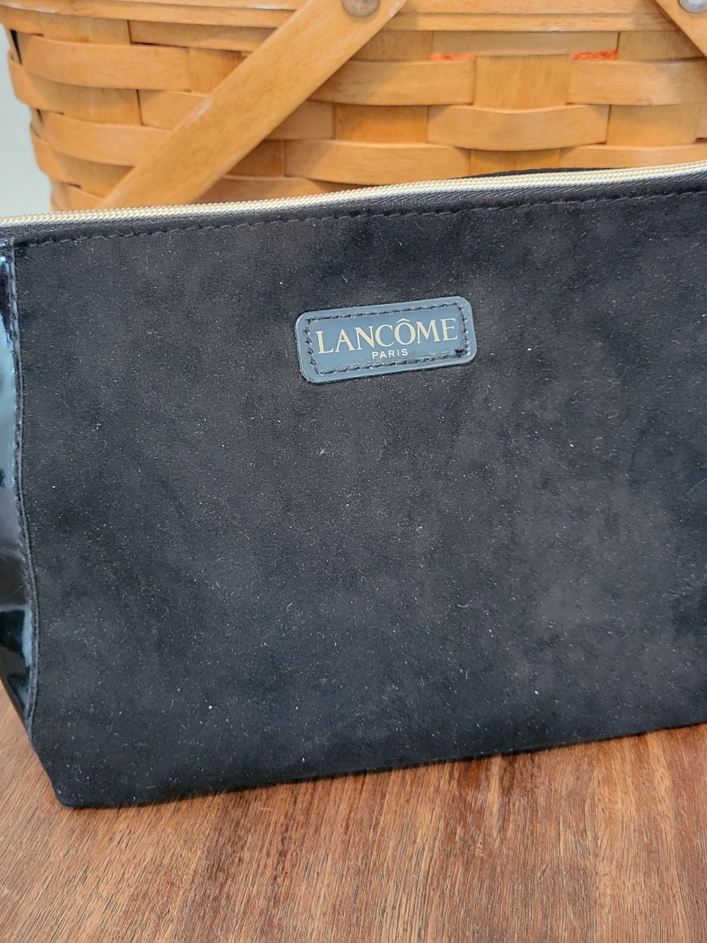 Lancôme Black Suede Cosmetic Pouch